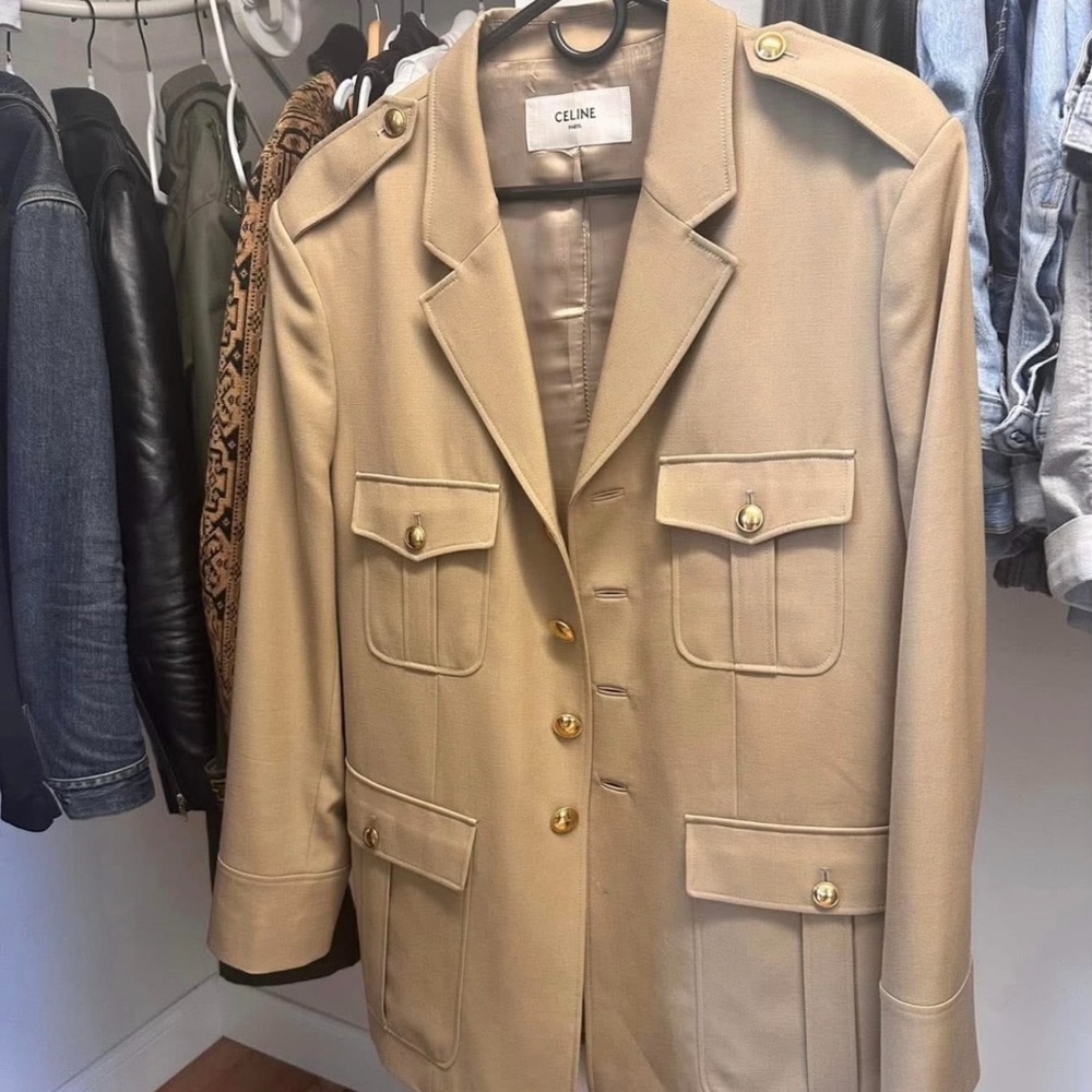 Celine Beige Blazer with Gold Buttons